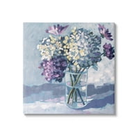 Stupell Industries Purple Hydrangea buchet de flori stratificat aranjament panza arta de perete, 36, Design de Sue Riger