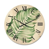 Designart 'aproape de frunze tropicale de Monstera II' fermă lemn ceas de perete