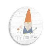 Stupell Industries este lucrurile mici fraza inspirationala Cute Gnome, 12, Design de Anna Quach