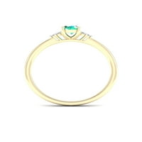 Imperial Gemstone 10k Galben Aur Oval tăiat Smarald 1 20CT TW diamant femei Inel