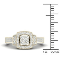 Imperial 3 4CT TDW diamant 10k Aur Galben dublu pătrat inel de logodna