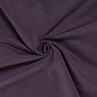Femeie Mâneci scurte Gât rotund vrac tunica Tee Shirt XL Violet