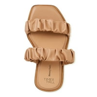 Sandale cu curea încrețită pentru femei Time and Tru-lățime largă disponibilă