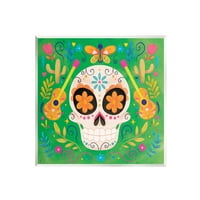 Stupell Industries Floral Ziua Mort Chitara Craniu Vacanță Pictura Neîncadrate Arta Imprimare Perete Arta