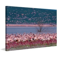 Marmont Hill Flamingos at Large pictură imprimată pe pânză înfășurată