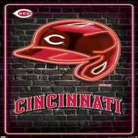 Cincinnati Reds-Poster De Perete Cu Cască Neon, 22.375 34