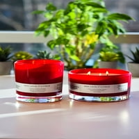 Better Homes & Gardens 16oz lavă roșie cu parfum de citrice lumânare din sticlă cu 3 fitile