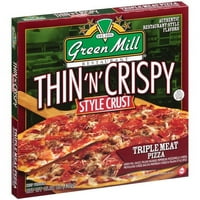 Restaurantul Green Mill Thin ' N ' Crispy Style Crust Triple Meat Pizza, 15. oz