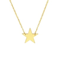 14kt Aur Galben astfel încât să Colectia femei Mini Star reglabil 16 - 18 colier pe un pandantiv coarda lanț și primăvară inel
