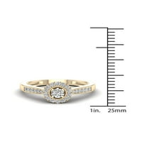 1 3CT TDW diamant 10k Aur Galben Halo inel de logodna