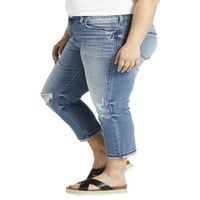 Silver Jeans Co. Femei Plus Dimensiune Suki Mijlocul naștere Capri talie dimensiuni 12-24