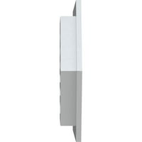 Ekena Millwork 36 W 28 H orizontală a atins Gable Vent funcțional, PVC Gable Vent cu 1 4 plat Trim Cadru