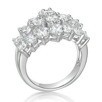 Jay Heart Designs Inel De Cocktail Cu Diamant Alb Simulat Din Argint Sterling