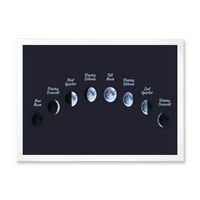 Designart 'Diferite Faze Ale Lunii În Spațiu' Boem & Eclectic Framed Art Print