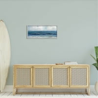 Stupell Industries înnorat Ocean Waves Orizont pictura Gri încadrată arta de imprimare arta de perete, Design de Sally Swatland