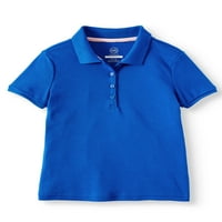 Wonder Nation Uniformă Școlară Pentru Fete Tricou Polo Interlock Cu Mânecă Scurtă, Pachet Valoric, Dimensiuni 4-18