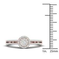 1 4CT TDW diamant 10k Aur Roz Halo inel de logodna