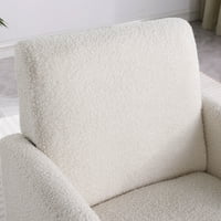 Momspeace Teddy Fabric Accent scaun fotoliu Modern cu picioare metalice conice pentru living canapea scaun-Bej