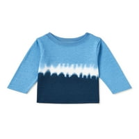 Garanimals Baby Boys Dip Dye tricou cu mânecă lungă, dimensiuni 0 3m-24M