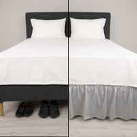 Marte fusta cu pat ciufulit-Easy Fit ușor microfibră praf ciufulit-Volane pentru paturi King - calitate Hotel cu croit Drop-Gri