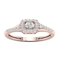 Imperial 1 3CT TDW diamant 10k Aur Roz Halo inel de logodna