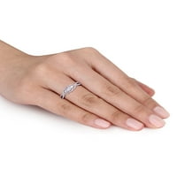 Carat T. W. diamant 10kt Aur Alb trei pietre inel de logodna