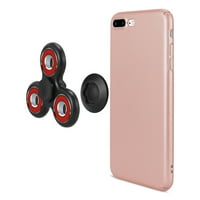Iphone Plus Plus 6s Plus caz cu LED Fidget Spinner Clip pe În Aur Roz