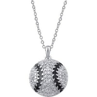 Arista Diamond Accent Silver-Tone Baseball femei pandantiv în alamă, 18