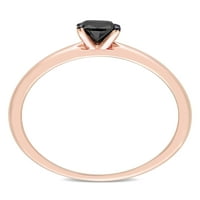 Carat TW diamant negru 14kt Aur Roz negru placat cu rodiu Solitaire inel de logodna