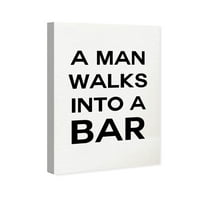Wynwood Studio tipografie și citate Wall Art Canvas printuri 'Walk The Bar' citate și zicători-Negru, alb