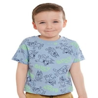 Bluey Toddler Boy Tees grafice, 2-Pack, dimensiuni 2T-5T