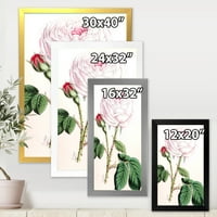 Designart 'Floare Roz Antică' Imprimare Tradițională De Artă Încadrată
