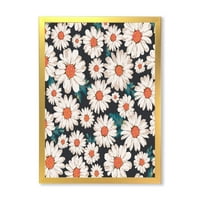 Designart 'Prolific de flori de margarete albe' imprimare tradițională de artă încadrată