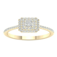 Imperial Ct TDW Printesa diamant dublu Halo inel de logodna din Aur Galben 10K