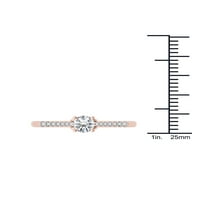 Carat T. W. diamant 10kt Aur Roz Solitaire inel de logodna