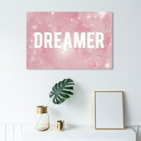 Wynwood Studio tipografie și citate Wall Art Canvas printuri 'Dreamer' Inspirational Citate și zicători-roz, alb