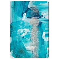 Wynwood Studio Canvas după ore Aqua Abstract Paint Wall Art Canvas Print Albastru Turcoaz 24x36
