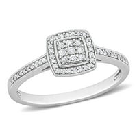 Miabella femei carate T. W. diamant Sterling Silver Halo inel de logodna