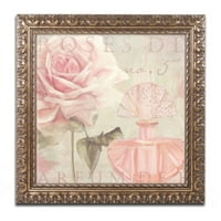 Marcă comercială Fine Art Parfum de Roses I Canvas Art by Color Bakery Gold Ornate Frame