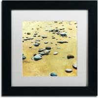Marcă comercială Fine Art Pebbles on the Beach Canvas Art de Michelle Calkins, alb mat, cadru negru