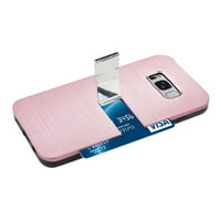 Carcasă Pentru Iphone Carcasă Hibridă Samsung S Edge S Plus Slim Armor Cu Suport Pentru Card Și Suport Din Aur Roz
