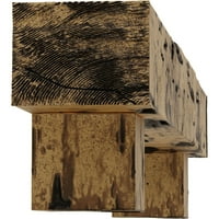 Ekena Millwork 6 H 10 D 72 W chiparos chiparos Fau șemineu din lemn Mantel Kit w Alamo Corbels, stejar auriu Natural