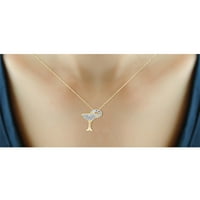 Colier cu lanț de argint JewelersClub pentru femei-colier din sticlă de argint placat cu aur de 14k cu diamante albe strălucitoare