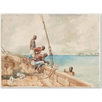Marcă comercială Fine Art the Conch Divers 1885 artă pe pânză de Winslow Homer