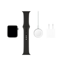 Apple Watch Series GPS + Cellular, carcasă din oțel inoxidabil negru spațial cu bandă sport neagră-S & M L
