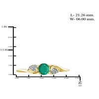 JewelersClub Emerald Inel Birthstone Bijuterii-0. Carat Emerald 14k aur placat cu argint inel bijuterii cu accent diamant alb