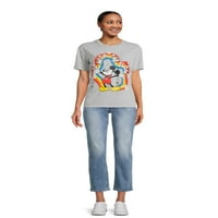 Tricou grafic Rainbow Boyfriend Mickey Mouse Juniors cu mâneci scurte, dimensiuni XS-3XL