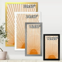 Designart 'Orange Sun Print pe Beige III' modern Framed Art Print