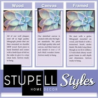Stupell Industries colorat Bichon Puppy peste Albastru Model Geometric artă grafică artă Neîncadrată imprimare artă de perete,