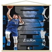 Dallas Mavericks-Poster de perete Luka Doncic cu cadru Magnetic din lemn, 22.375 34